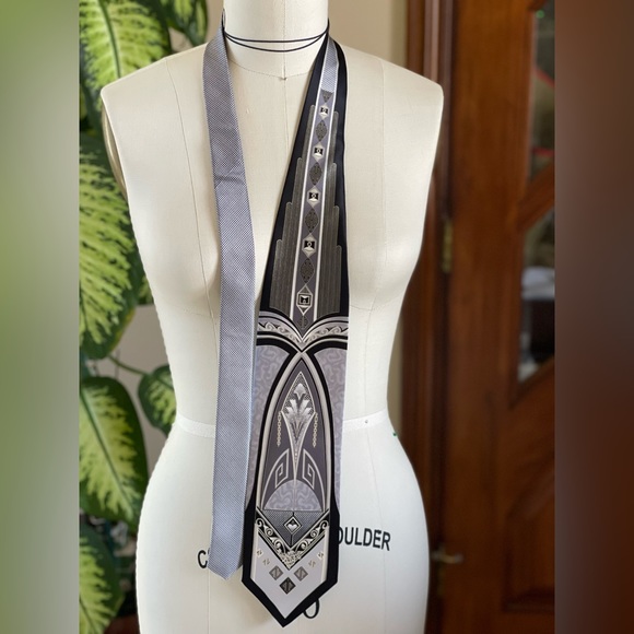 Vitaliano luiselli vintage black/white neck tie for men - Picture 3 of 4